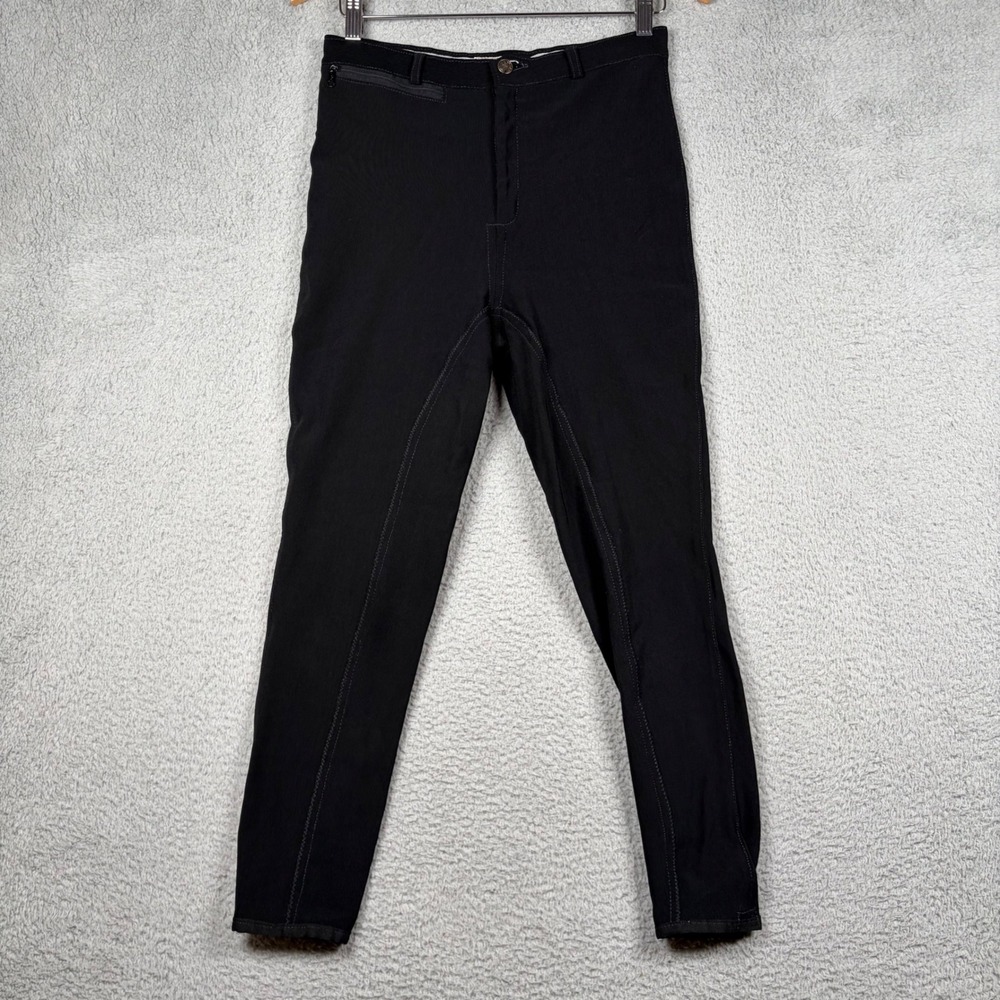 VTG Troya Bogota Colombia Mens Black Ribbed Equestrian Riding Breeches Size 32